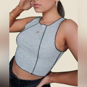 Gray Sleeveless Women's Top
